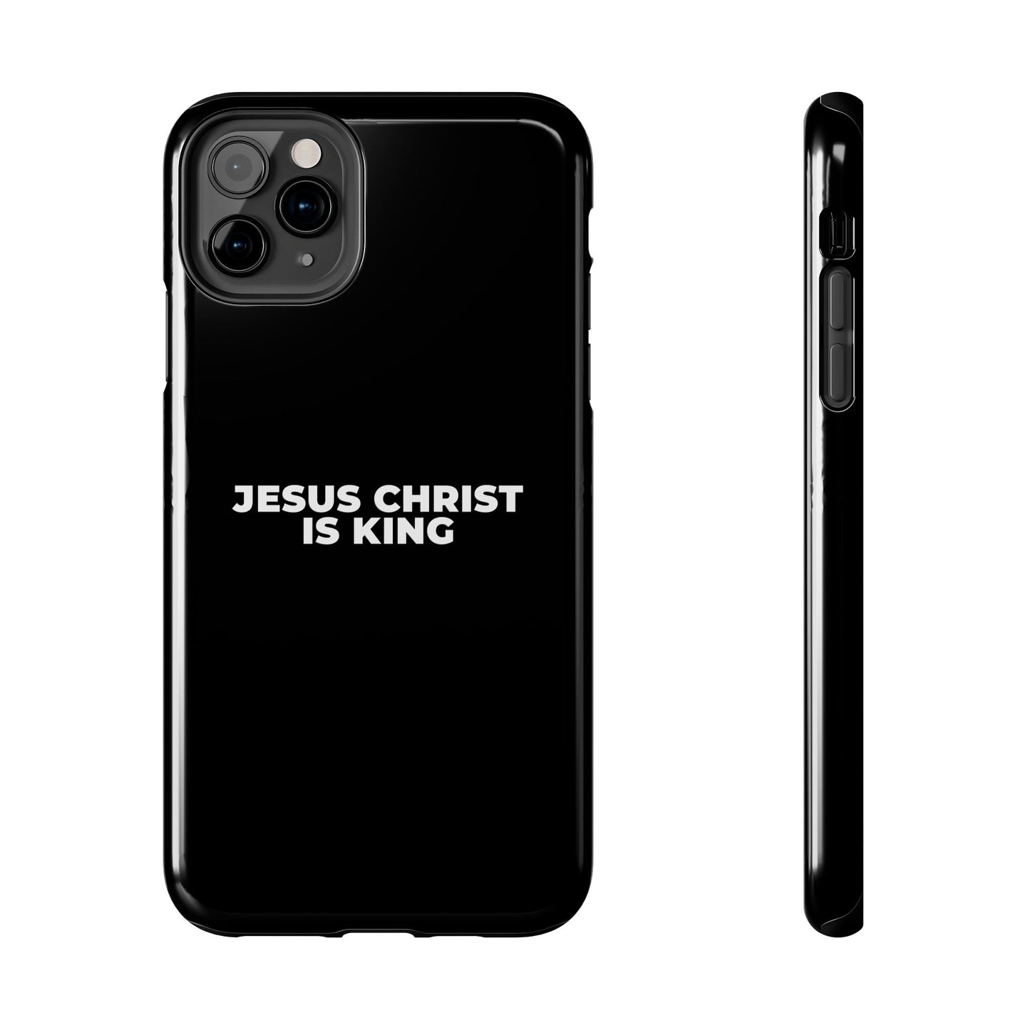 Jesus Christ Is King Tough Phone Case — Black Faith Protective Case
