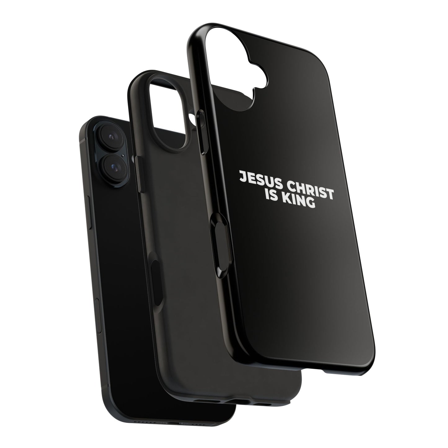 Jesus Christ Is King Tough Phone Case — Black Faith Protective Case