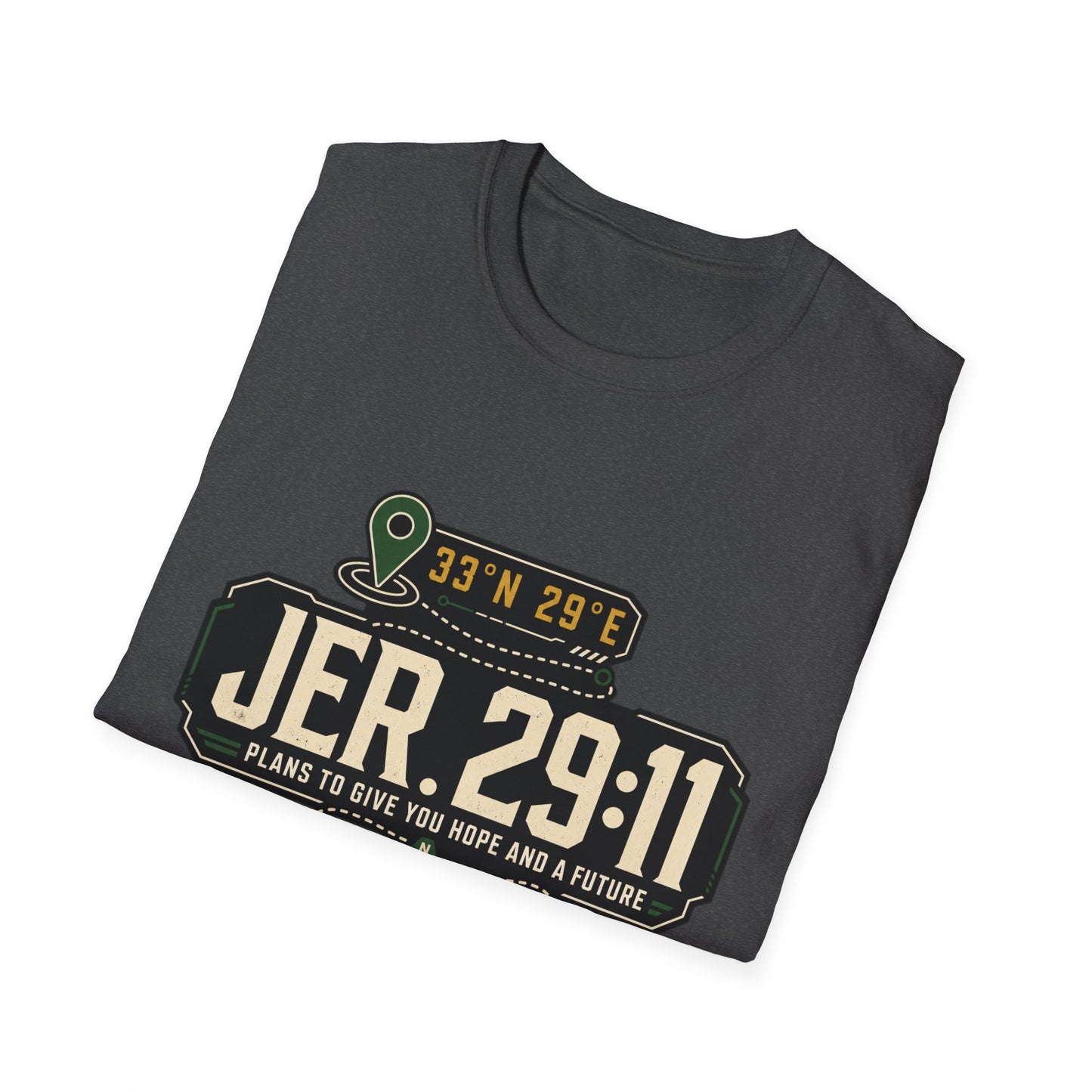 Jeremiah 29:11 Coordinates T-Shirt | Bible Compass