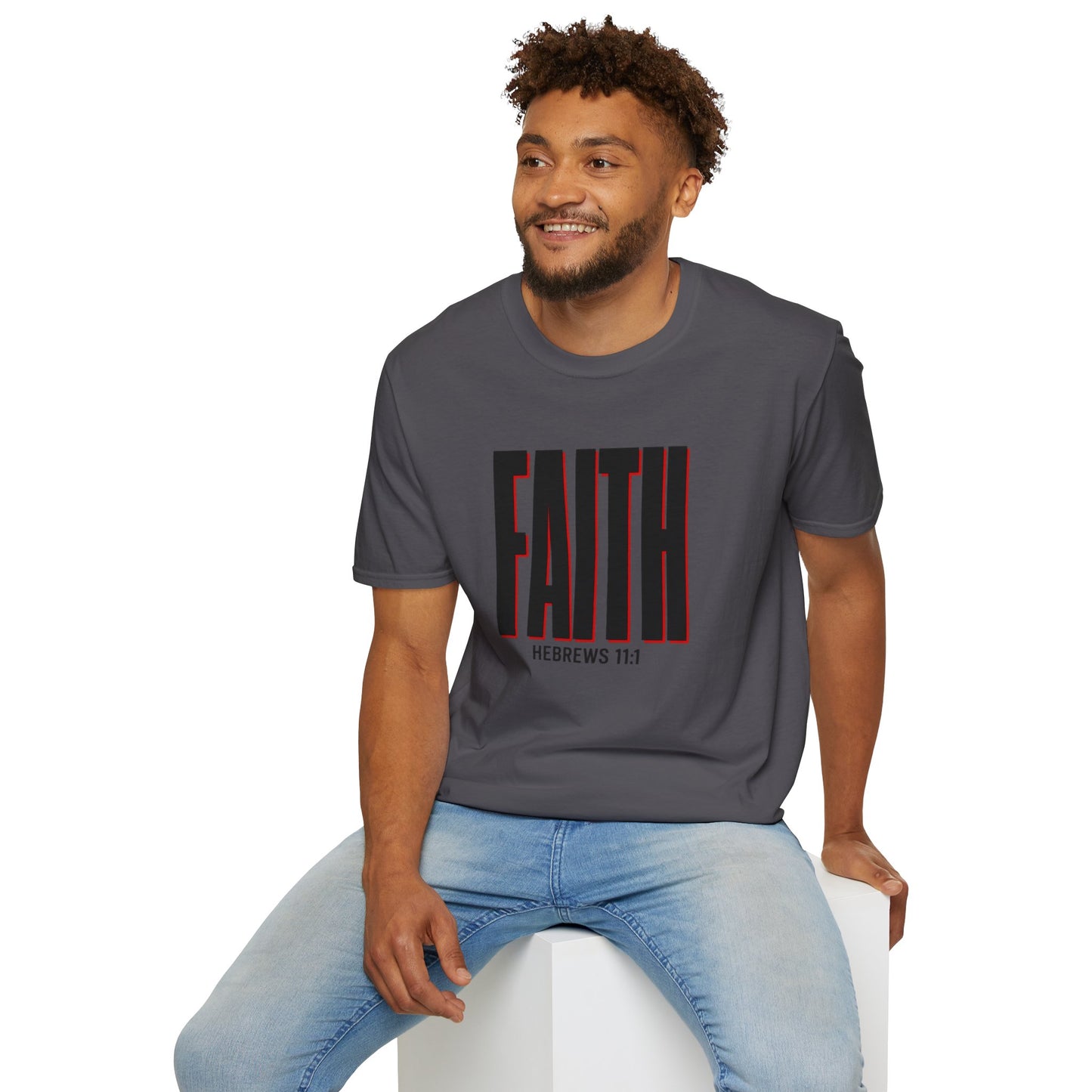 FAITH Bold Typography T-Shirt - Hebrews 11:1 | Bible Compass