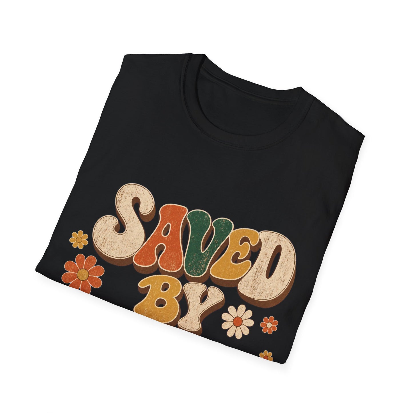Saved By Grace Retro T-Shirt - Ephesians 2:8 | Bible Compass