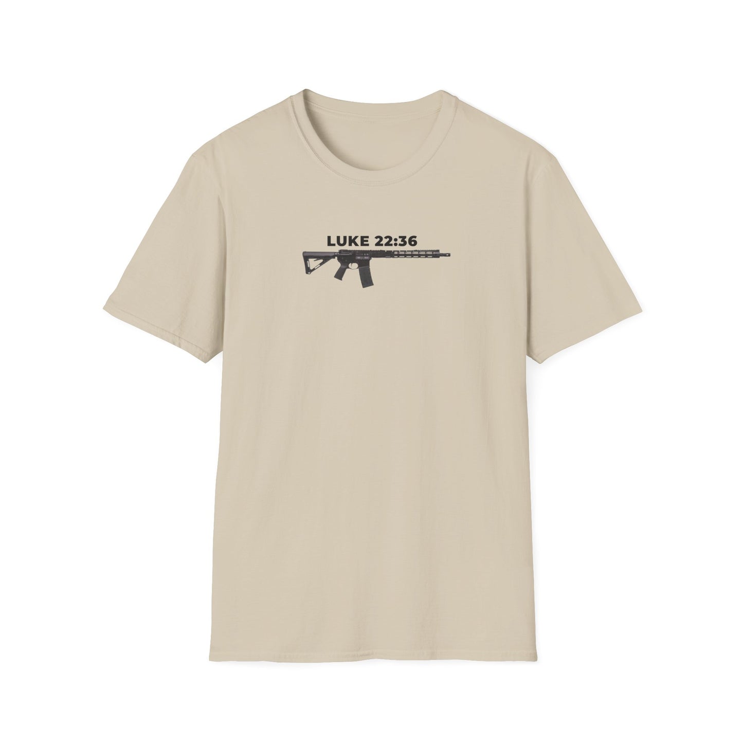 Sell your cloak and buy a sword — "Luke 22:36" Rifle Graphic Christian Faith Tee