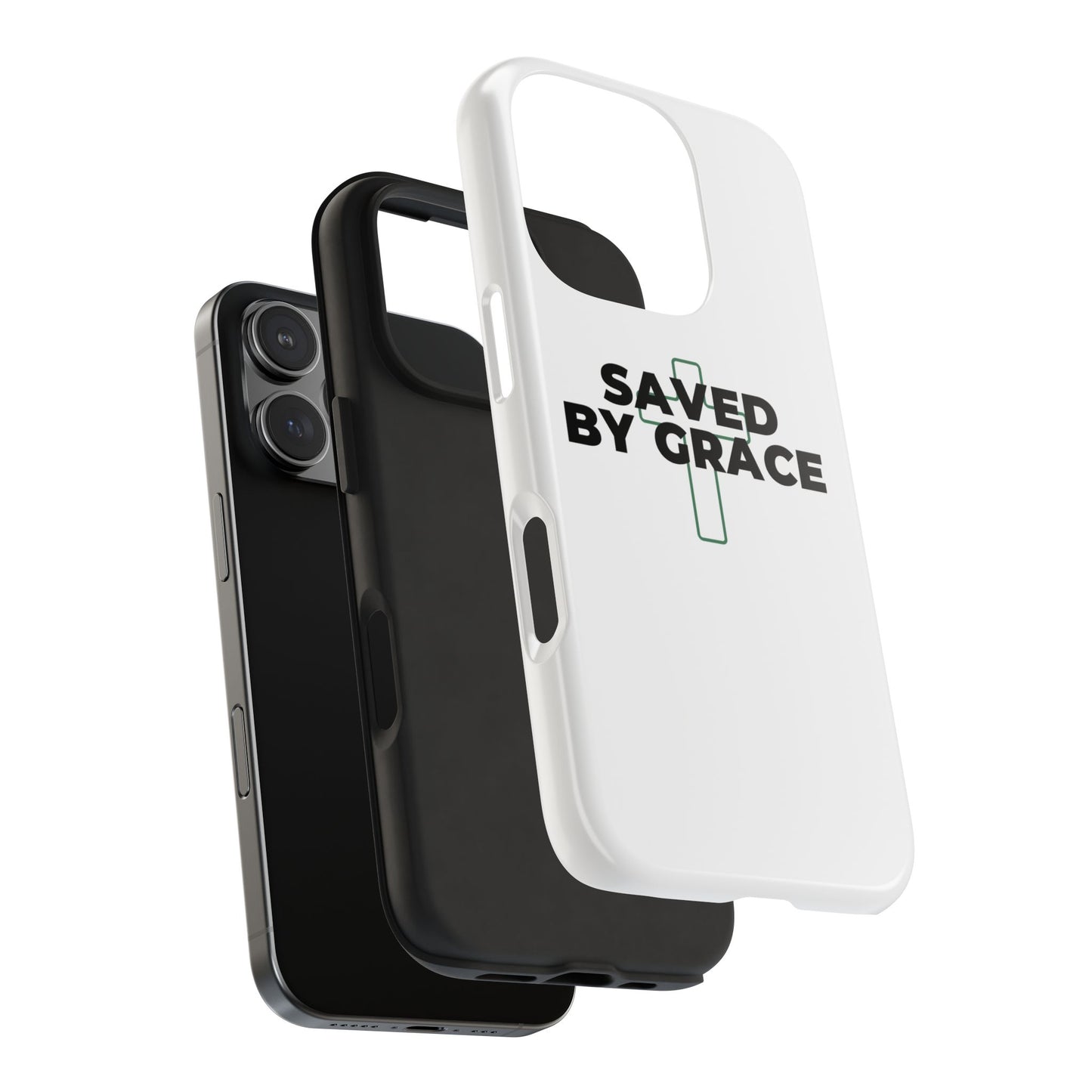 Saved By Grace Tough Phone Case — Christian Cross Protective Phone Cover