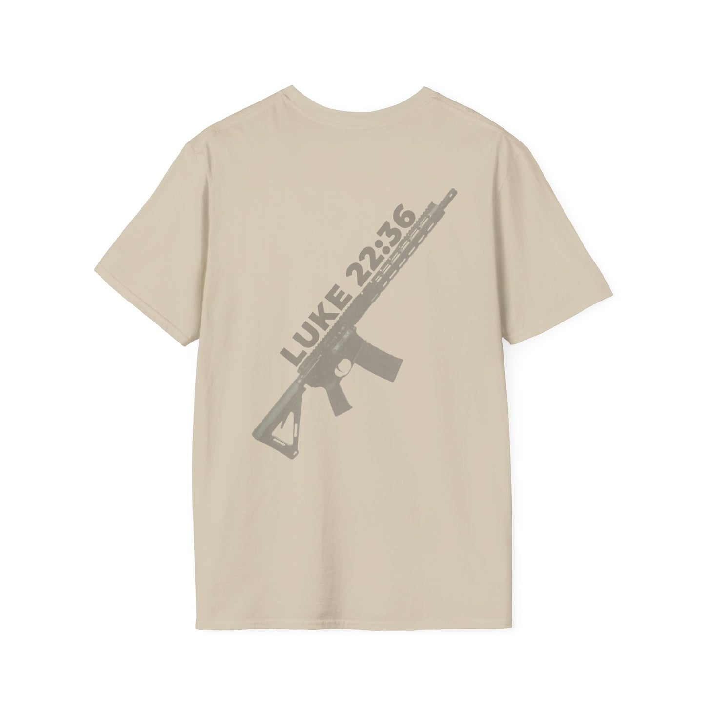 Sell your cloak and buy a sword — "Luke 22:36" Rifle Graphic Christian Faith Tee