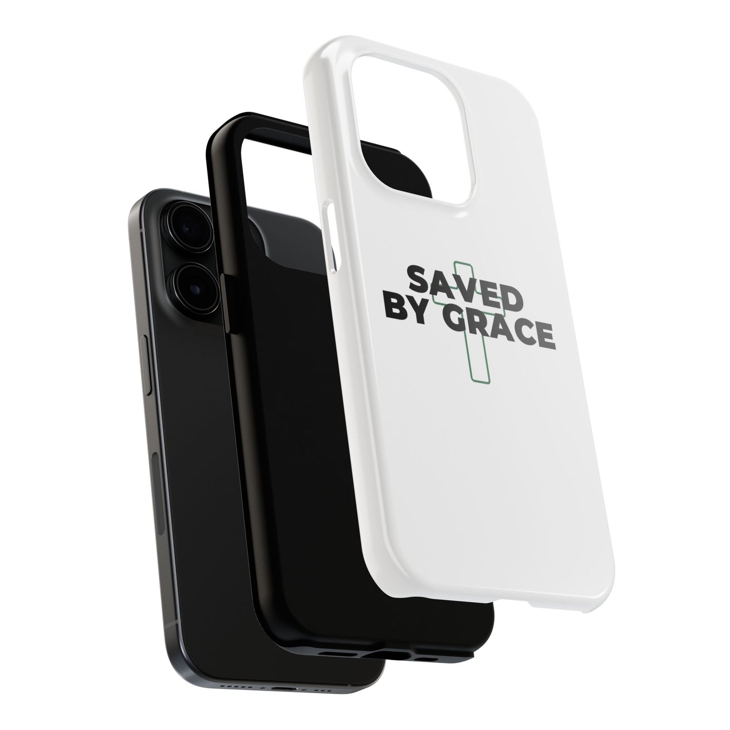 Saved By Grace Tough Phone Case — Christian Cross Protective Phone Cover