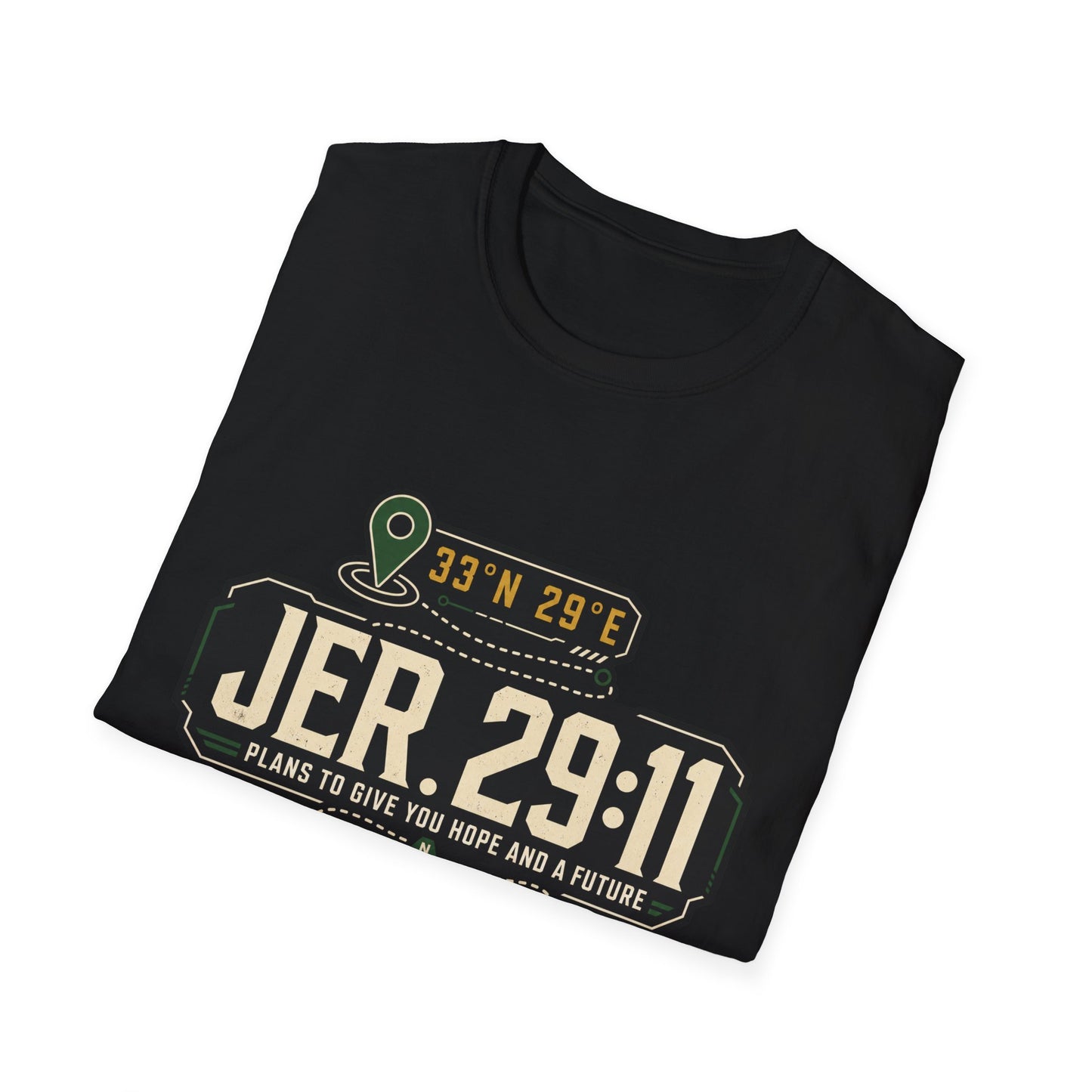 Jeremiah 29:11 Coordinates T-Shirt | Bible Compass