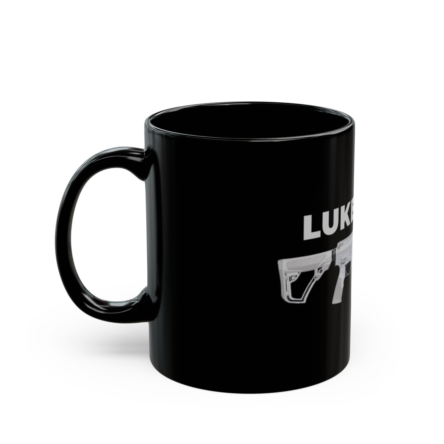 Luke 22:36 Rifle Graphic Mug — Christian Faith & Defense Black Coffee Cup