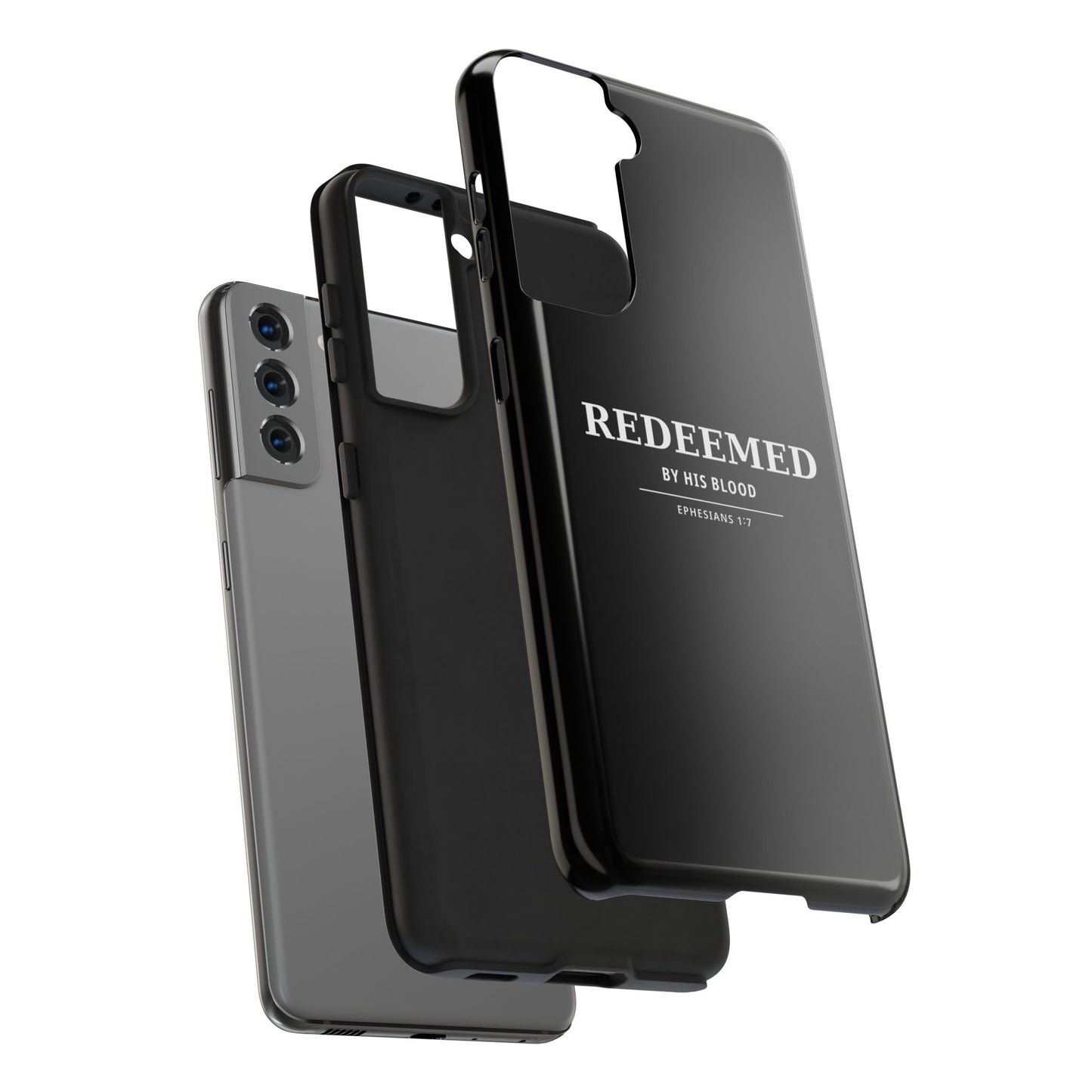 Redeemed Phone Case — "Redeemed by His Blood" Christian iPhone Case, Ephesians 1:7 Religious Tough Phone Cover