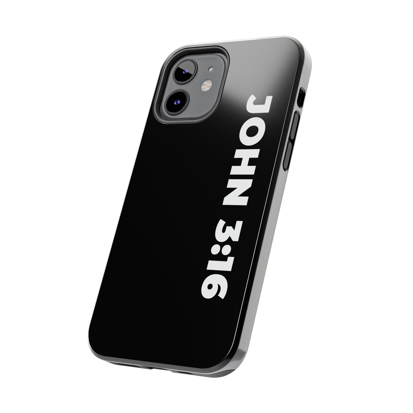 John 3:16 Tough Phone Case — Black Christian Scripture Phone Cover