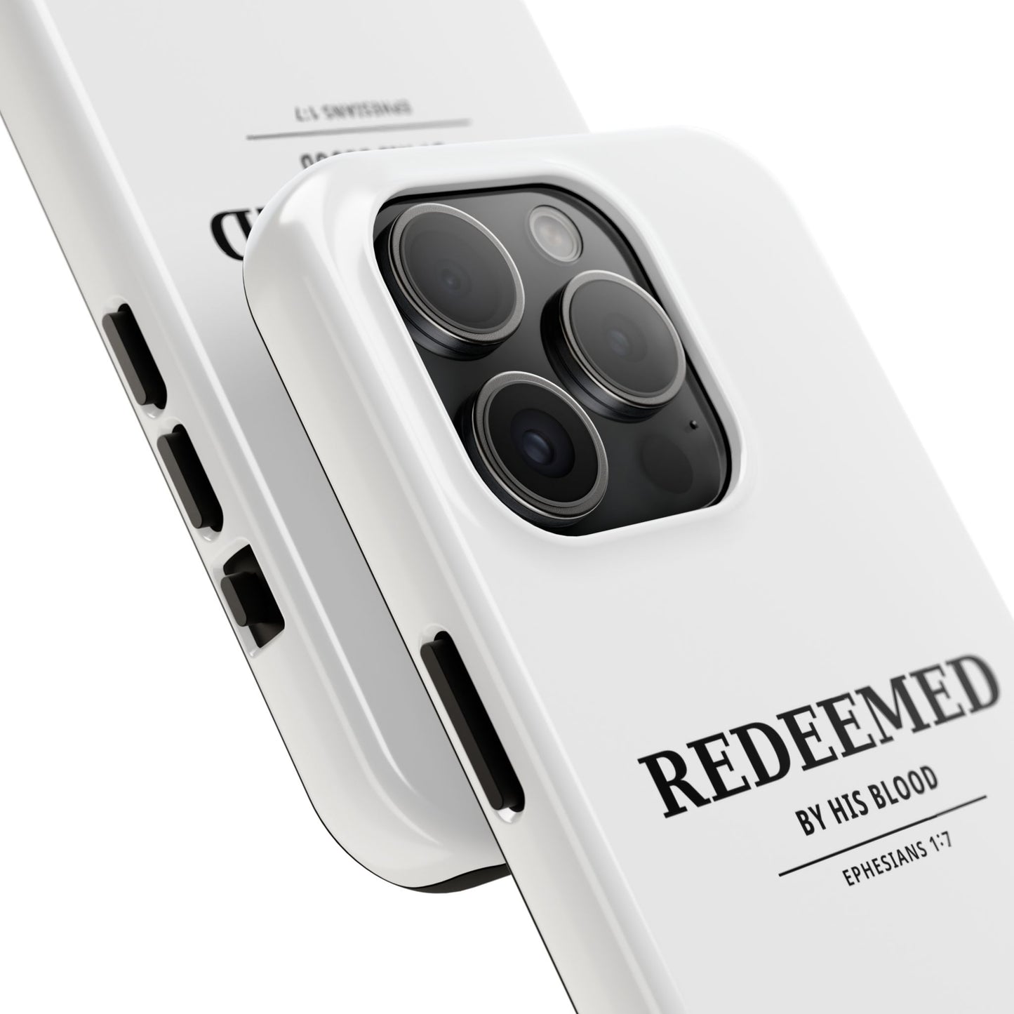 Redeemed Phone Case — "Redeemed by His Blood" Christian iPhone Case, Ephesians 1:7 Religious Tough Phone Cover