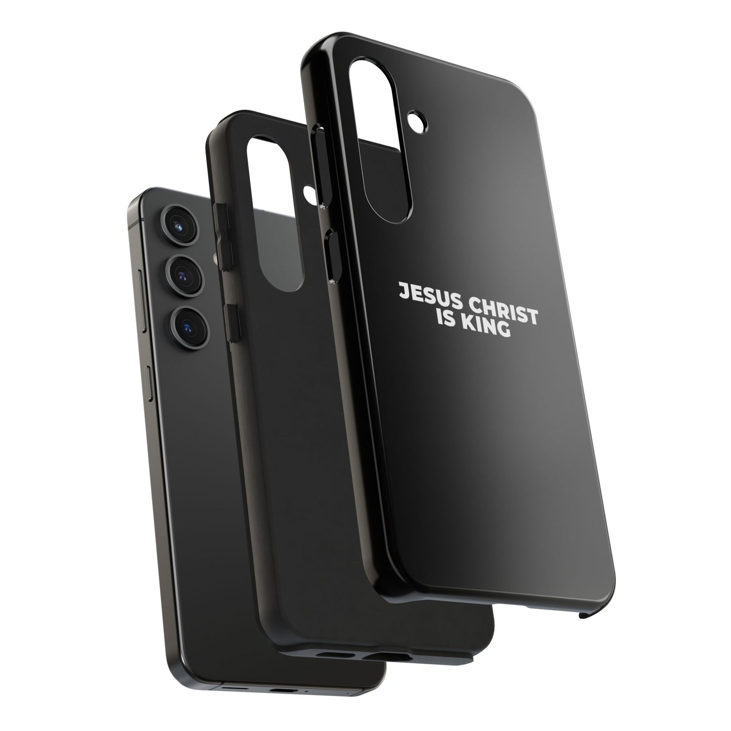 Jesus Christ Is King Tough Phone Case — Black Faith Protective Case