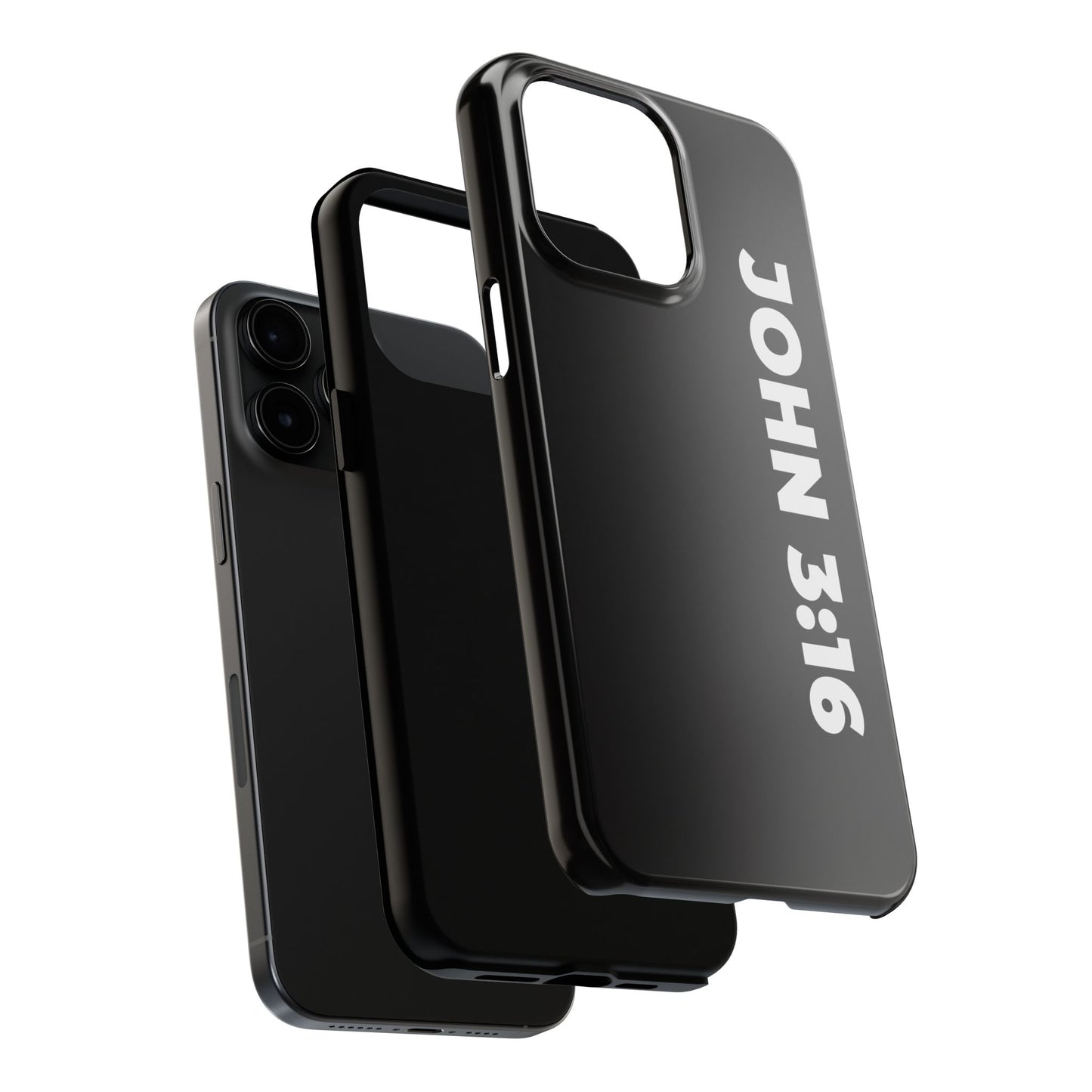 John 3:16 Tough Phone Case — Black Christian Scripture Phone Cover