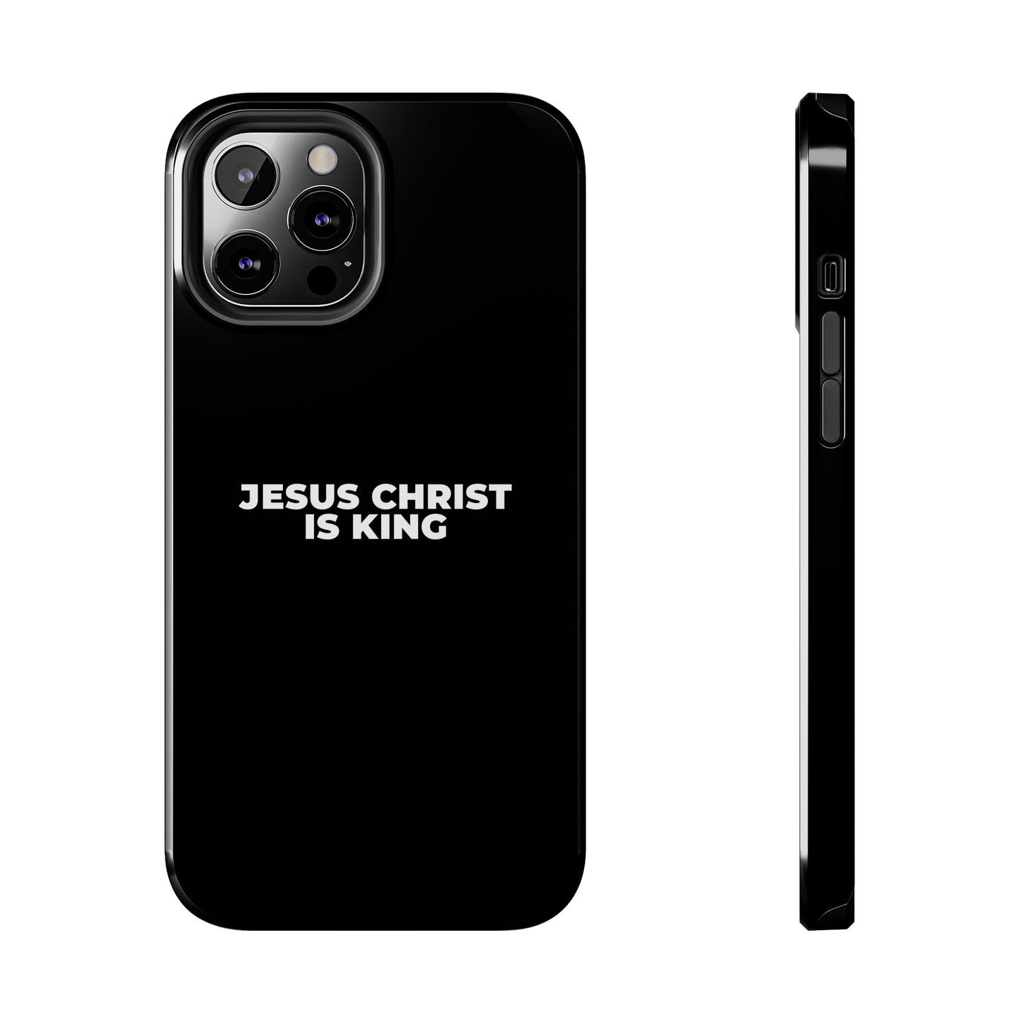 Jesus Christ Is King Tough Phone Case — Black Faith Protective Case
