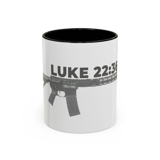 Luke 22:36 Rifle Mug – Christian Scripture Coffee Cup (11oz/15oz)